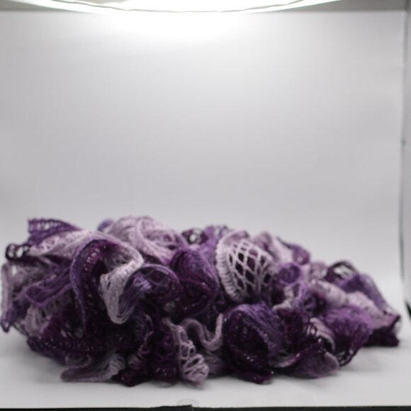 Homemade Light Purple and Purple Ruffle Scarf - Picture 1 of 2